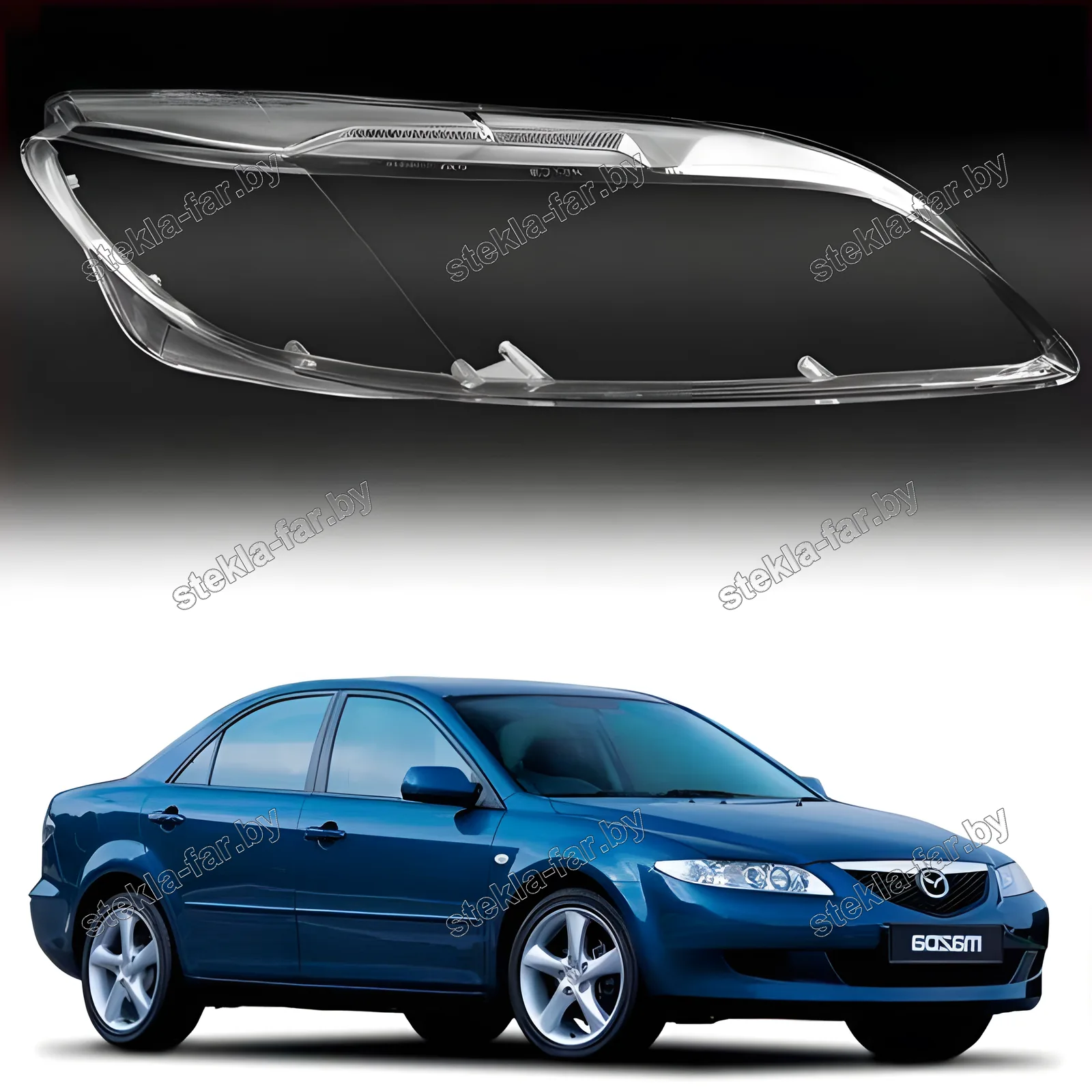 F0687R - Стекло фары Mazda 6 GG (2002–2008) правое