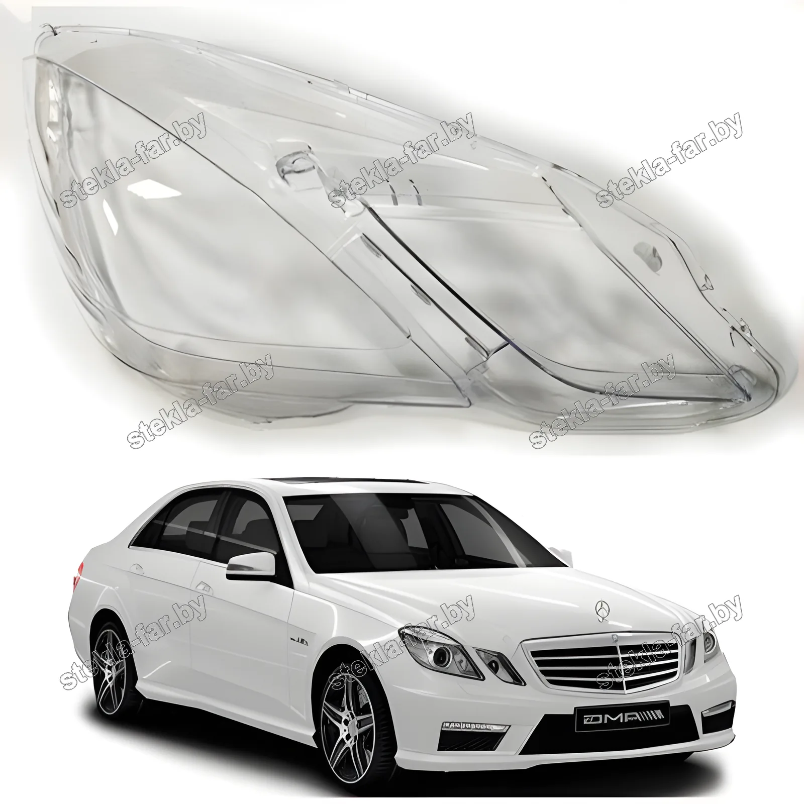 F0765R - Стекло фары Mercedes W212 (2009–2013) Дорестайл правое