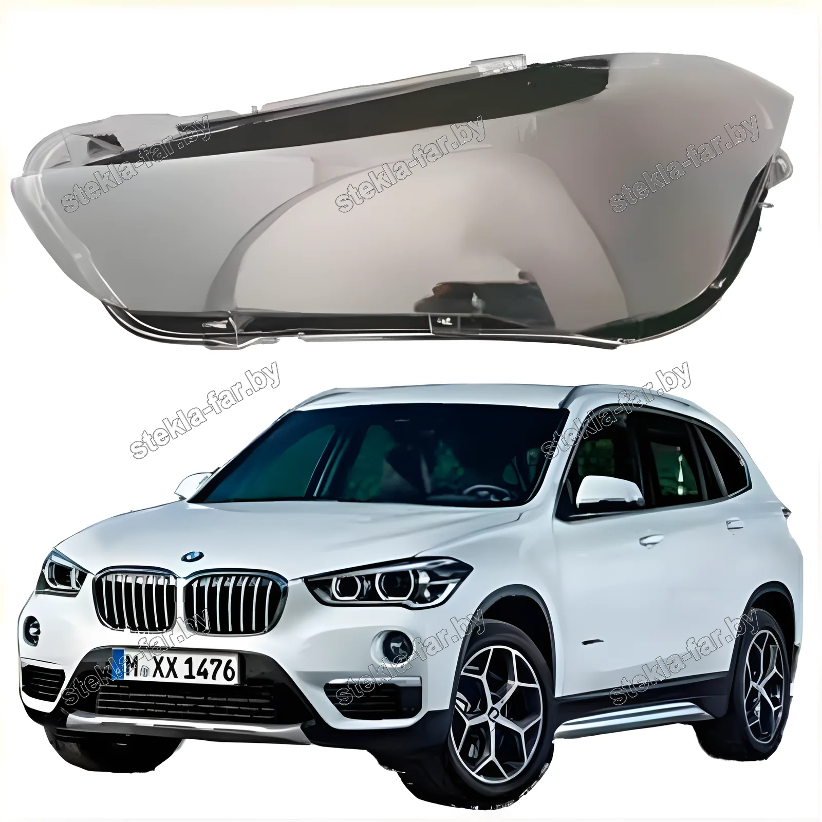 F1003L - Стекло фары BMW X1 F48 F49 (2015–2019) Дорестайл левое