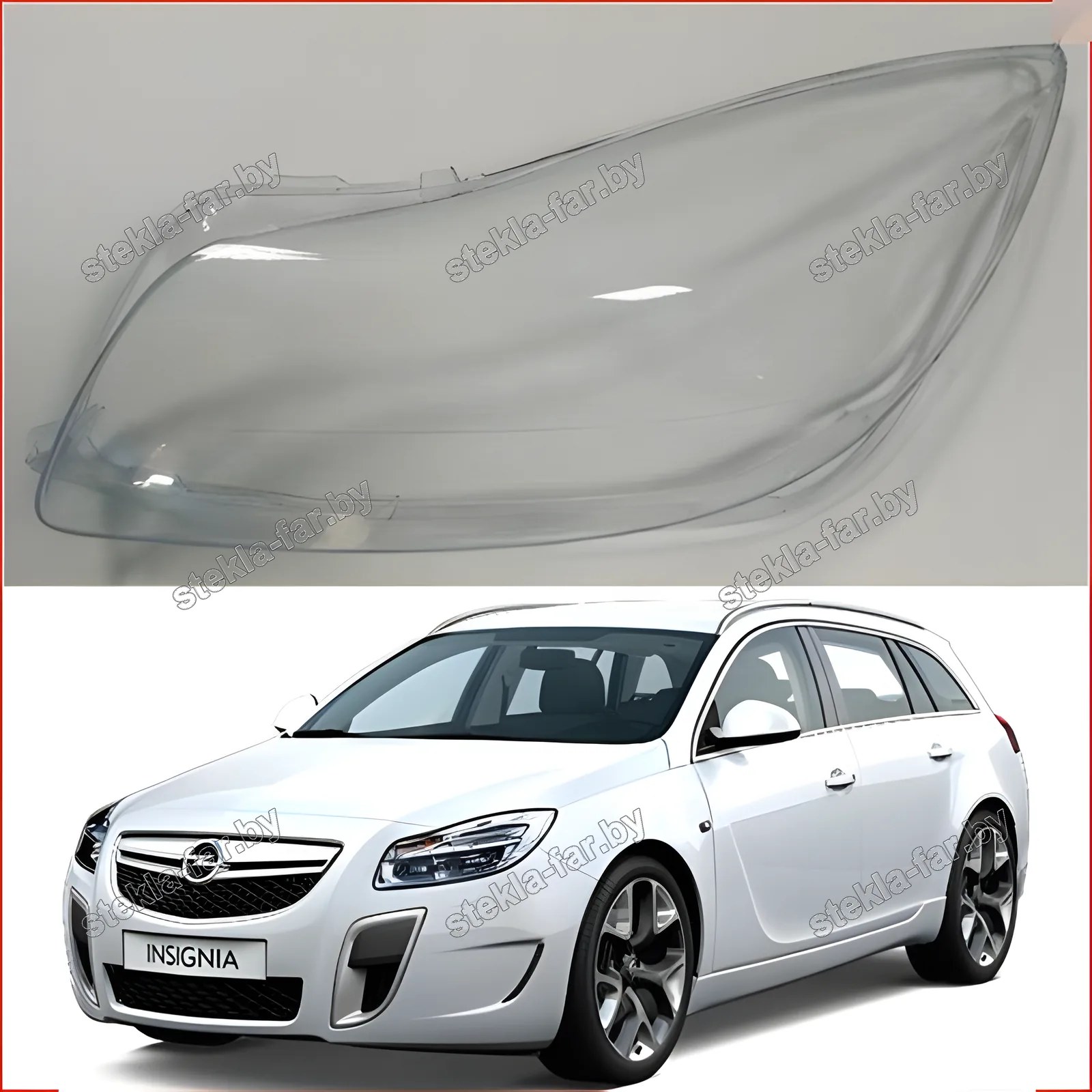 F1013L - Стекло фары Opel Insignia (2008–2013) Дорестайл левое