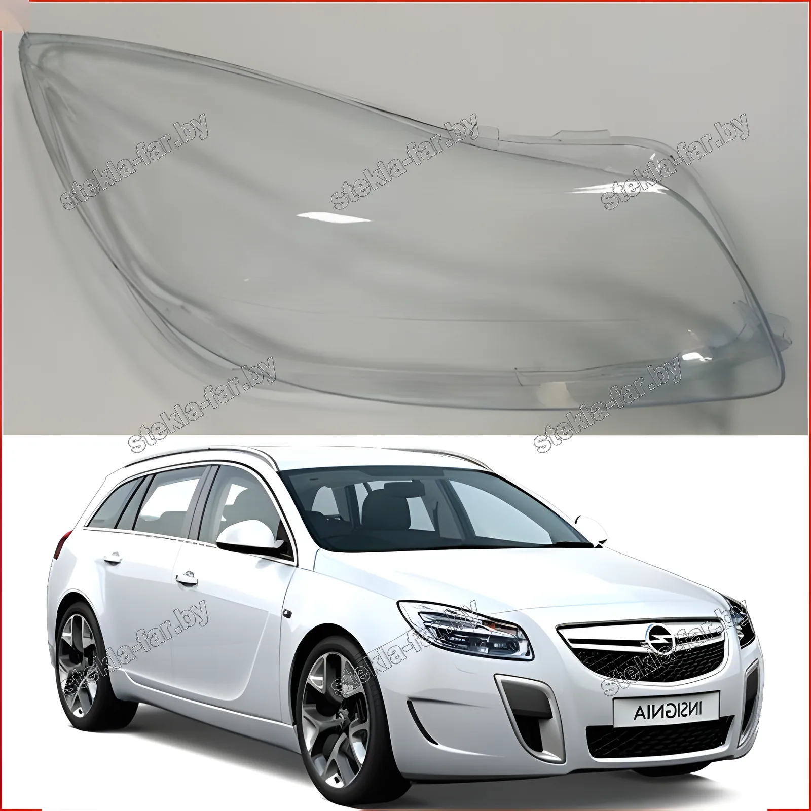 F1013R - Стекло фары Opel Insignia (2008–2013) Дорестайл правое