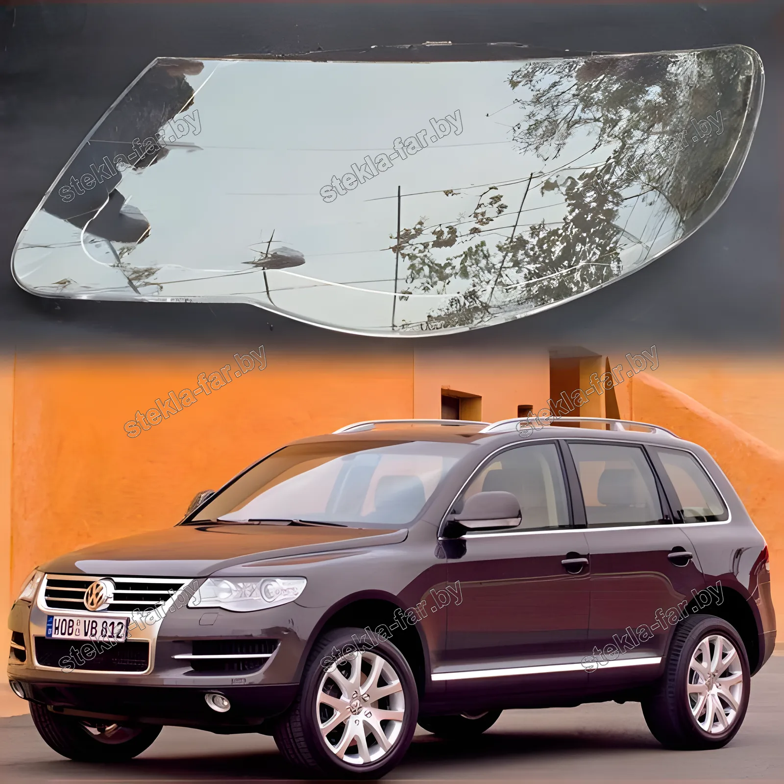 F1041L - Стекло фары Volkswagen Touareg 1 (2006–2010) Рестайл левое