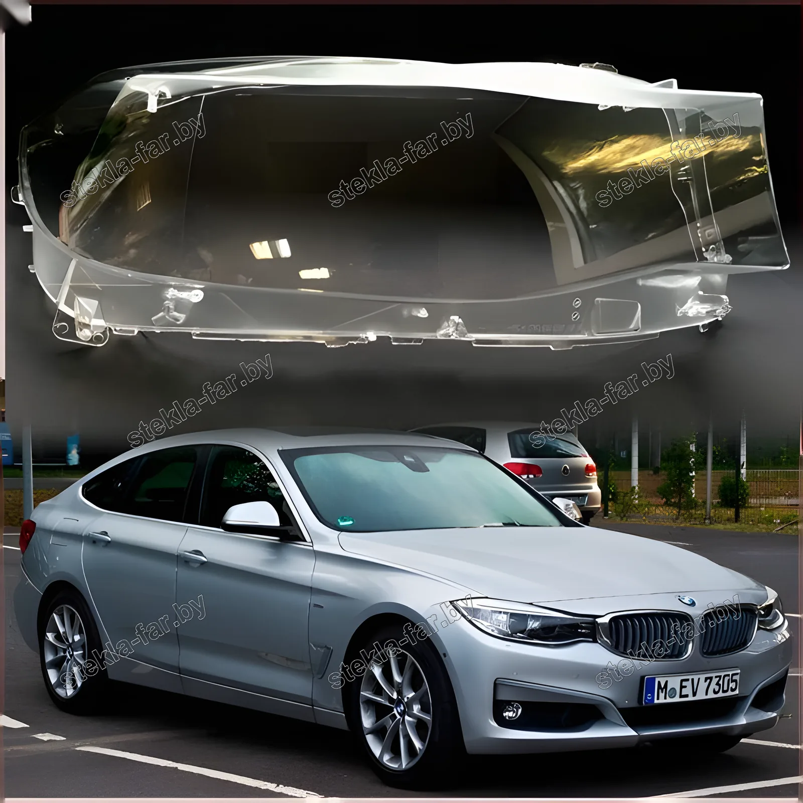 F1044R - Стекло фары BMW 3 Series F34 GT (2012–2015) Xenon правое