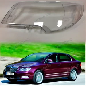 F1129L - Стекло фары Skoda Superb 2 (2008–2013) Дорестайл левое