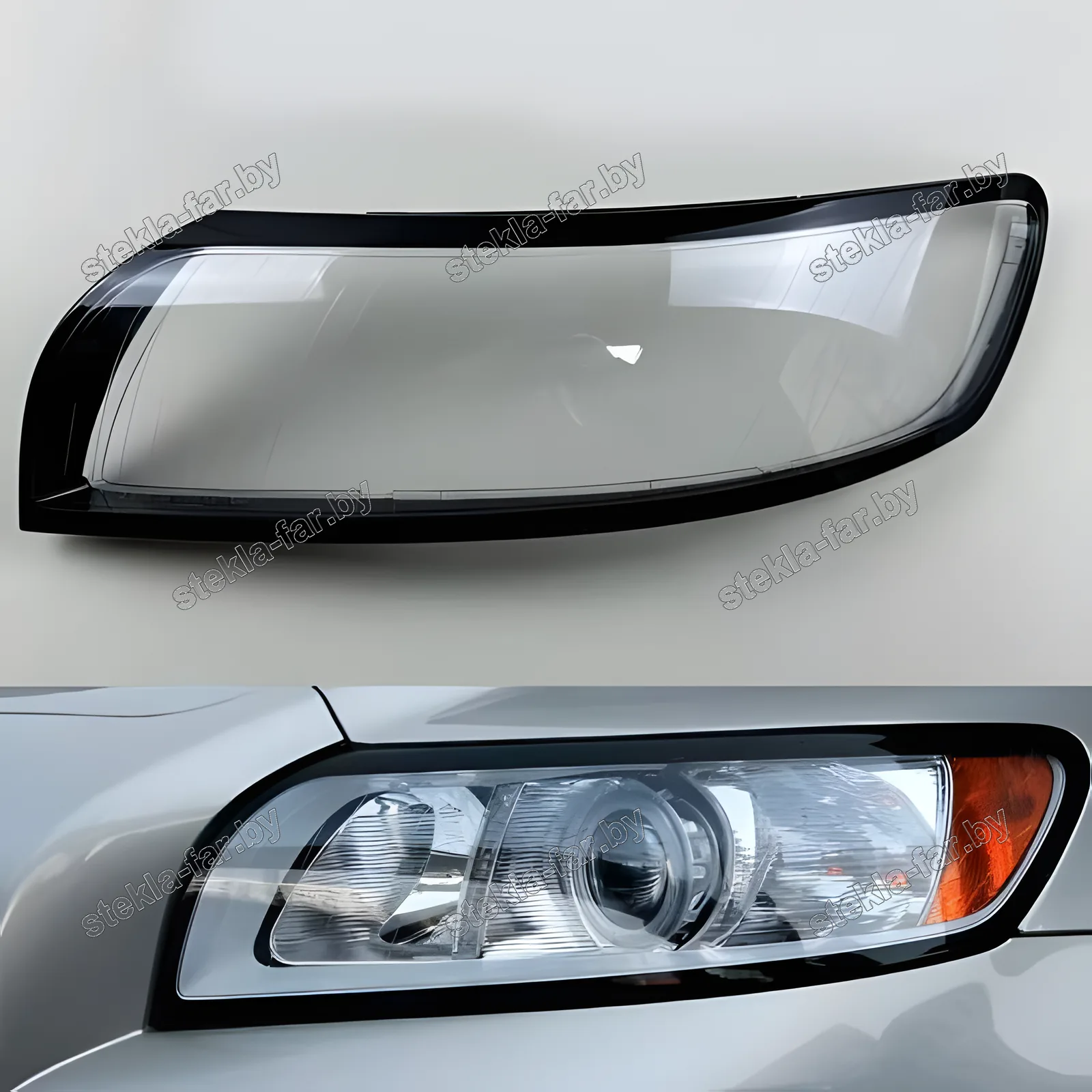 F1168XL - Стекло фары Volvo V50 (2007–2012) Рестайл левое