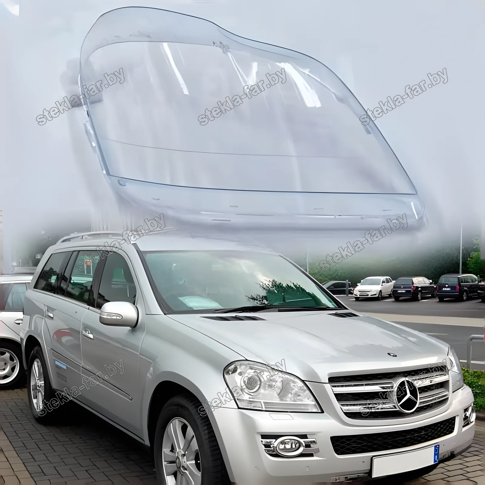 F1201R - Стекло фары Mercedes GL Class X164 (2006–2012) правое