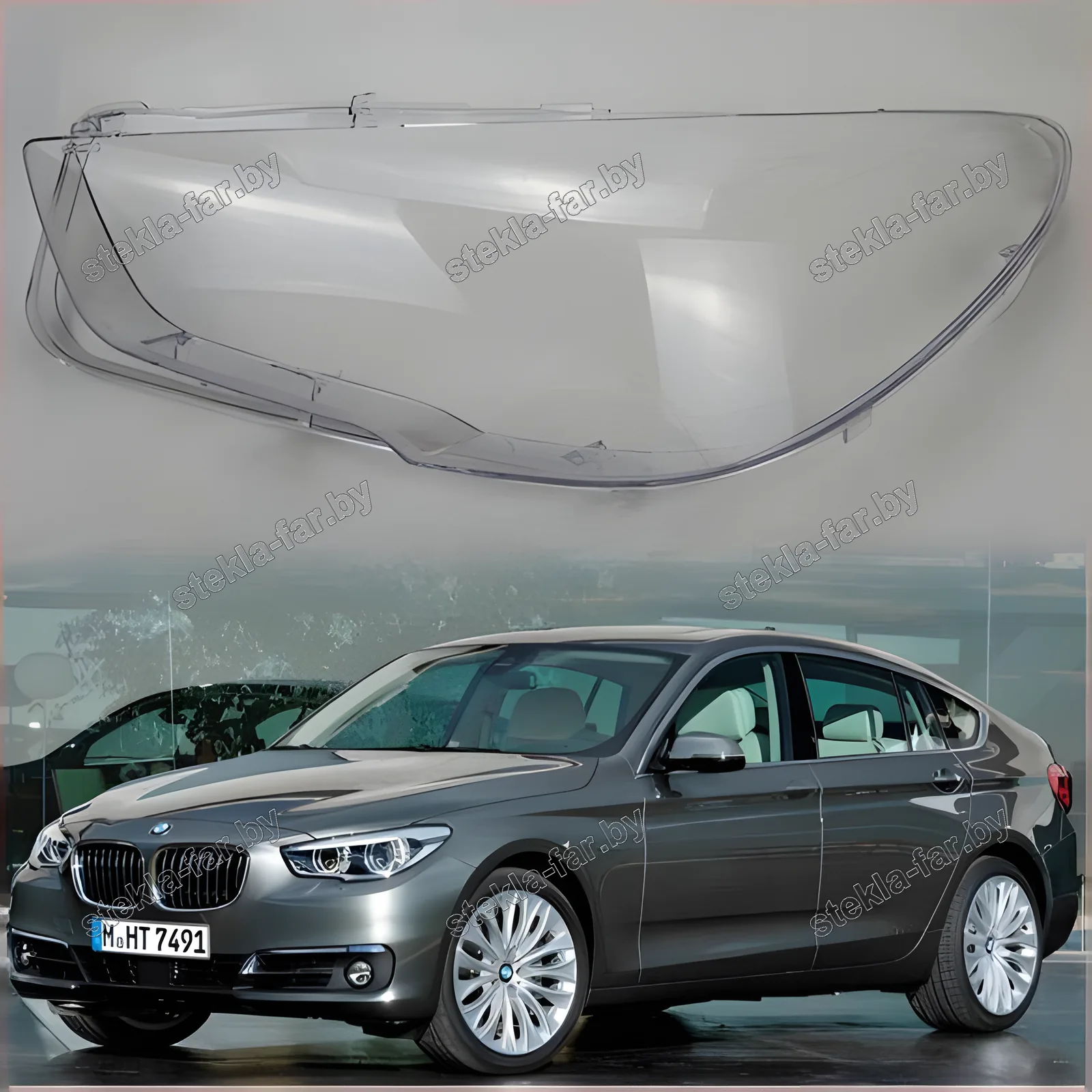 F1226L - Стекло фары BMW 5 GT F07 (2009–2016) левое