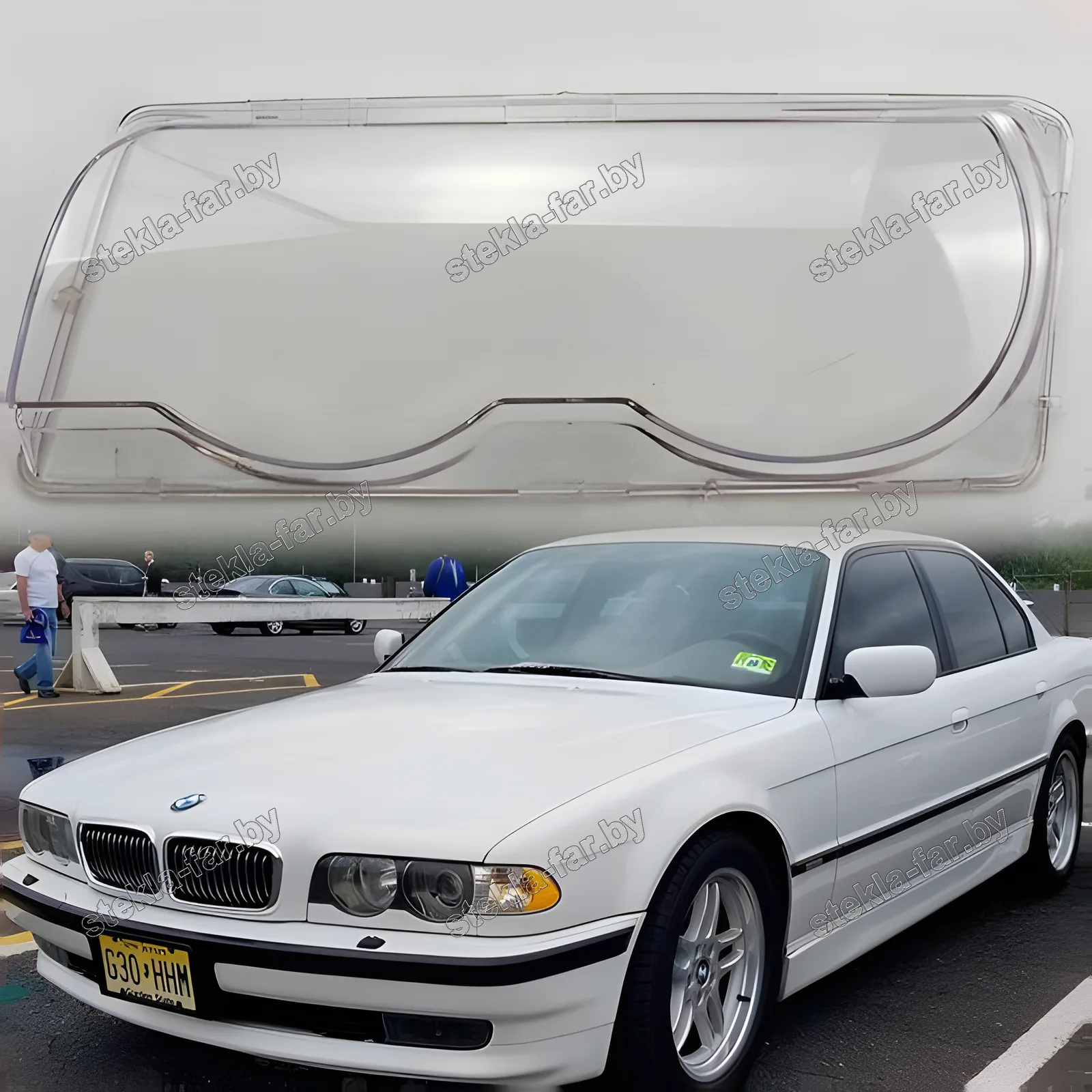 F1230L - Стекло фары BMW 7 E38 (1997–2001) Рестайл левое