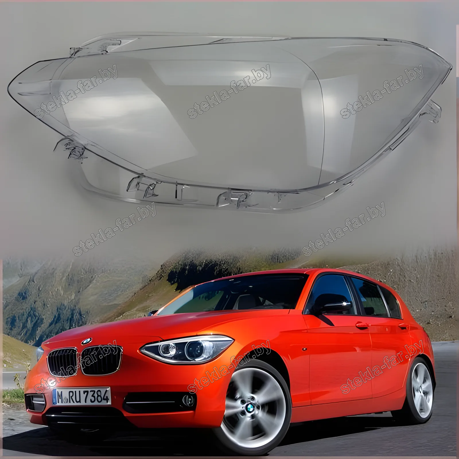F1232L - Стекло фары BMW F20, F21 (2011–2015) Дорестайл левое