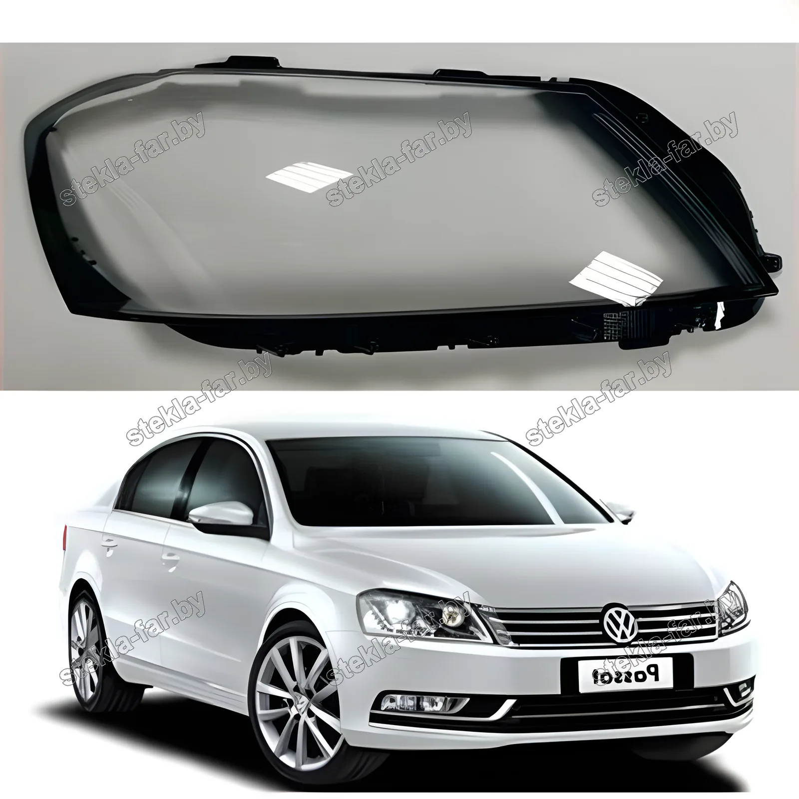 F1338R - Стекло фары Volkswagen Passat B7 EURO (2010–2015) правое