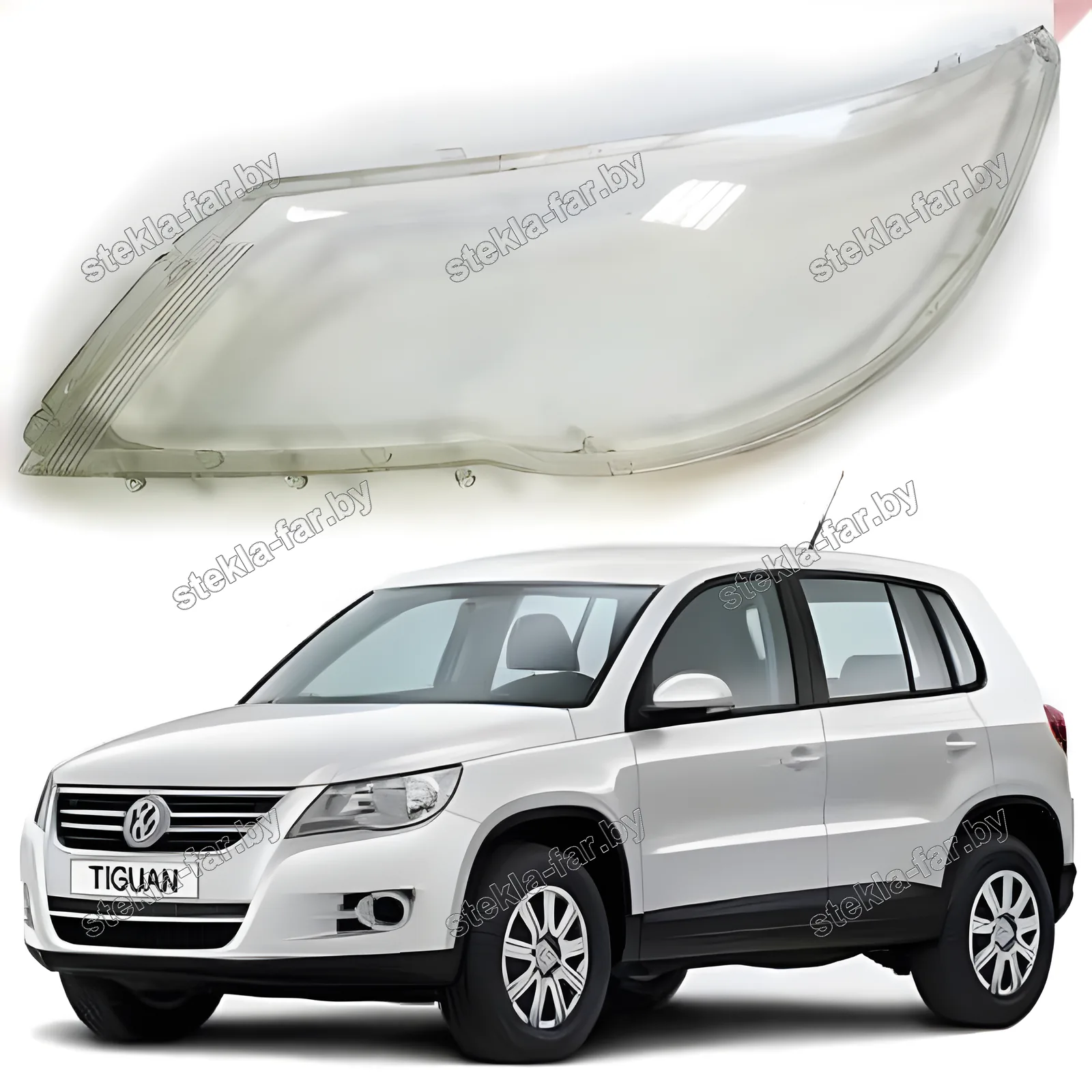 F1351L - Стекло фары Volkswagen Tiguan (2006–2011) левое