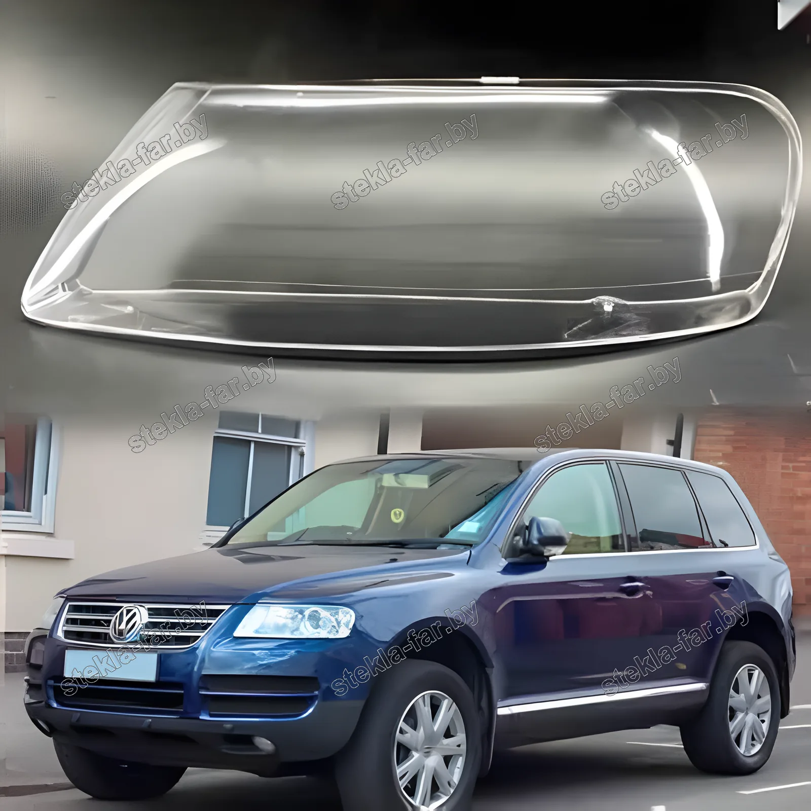F1353L - Стекло фары Volkswagen Touareg 1 (2002–2005) Дорестайл левое