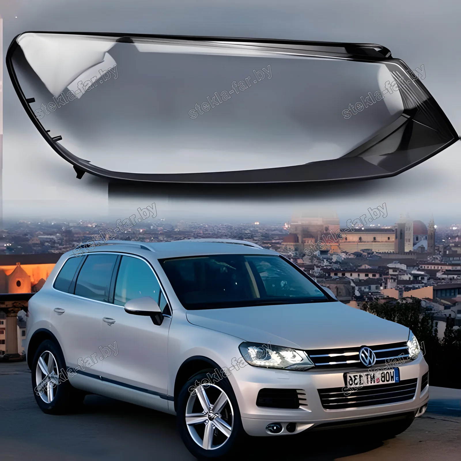 F1354R - Стекло фары Volkswagen Touareg 2 (7P) (2010–2014) Дорестайл правое