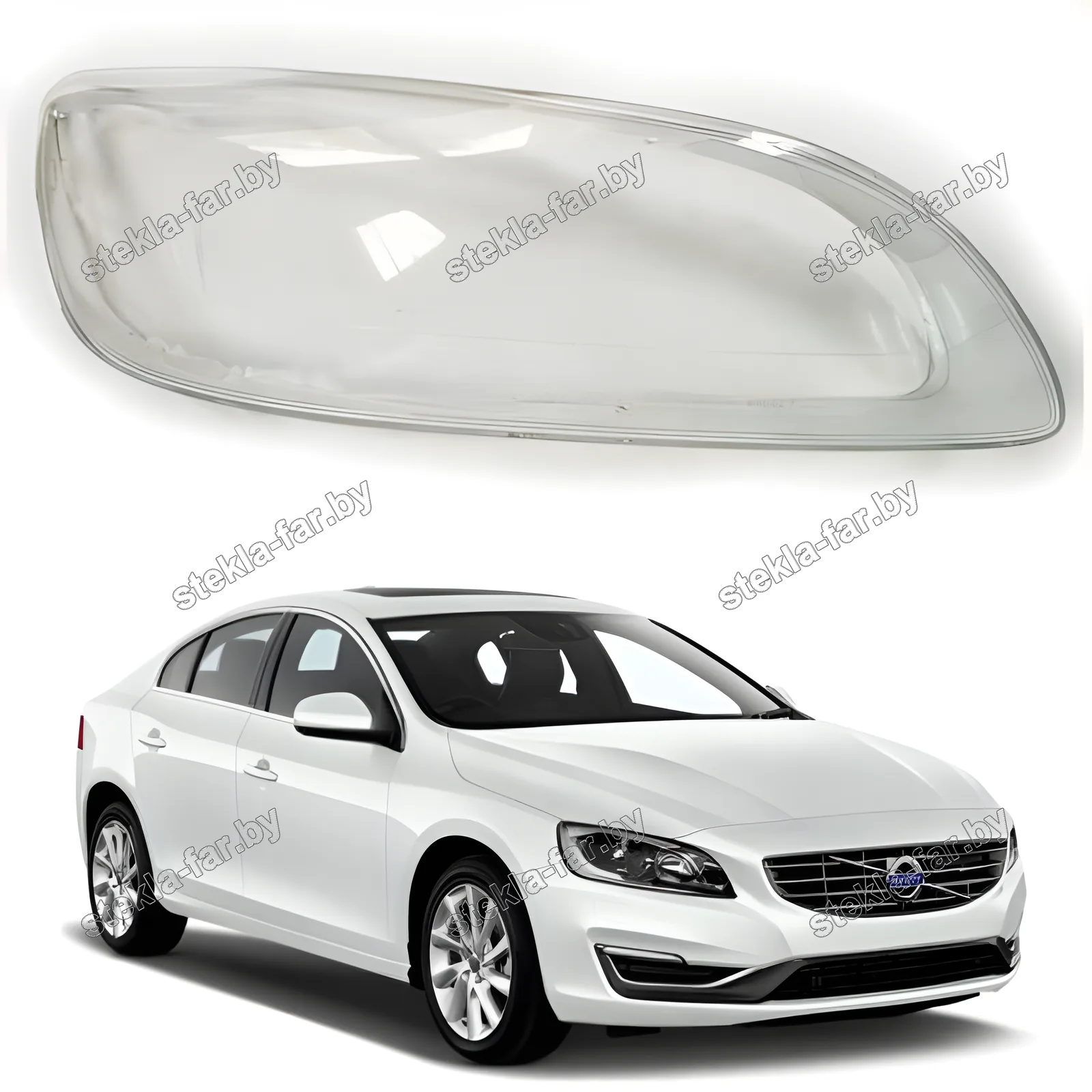 F1384R - Стекло фары Volvo S60 2 (2013–2019) Рестайл правое