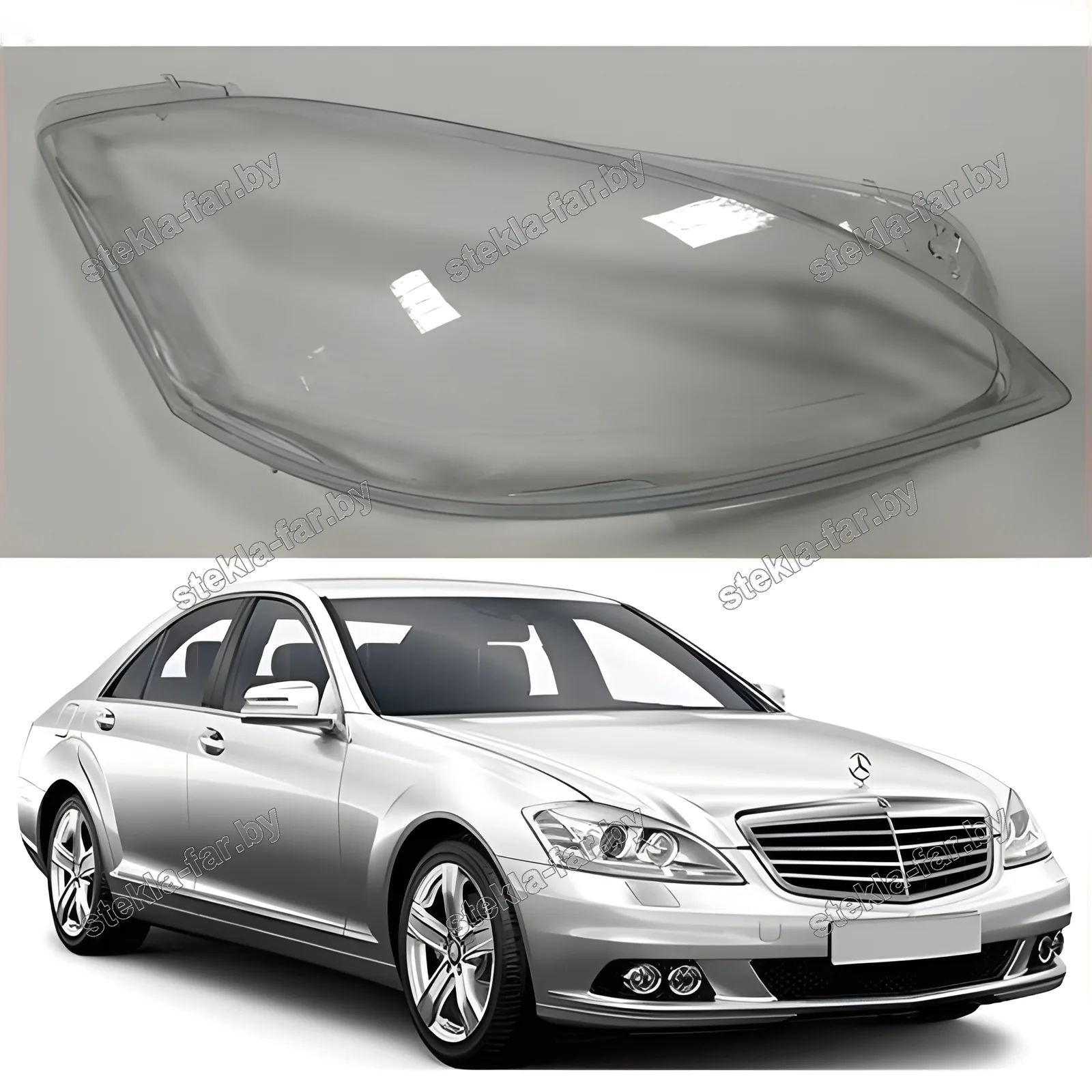 F1399R - Стекло фары Mercedes S-Class W221 (2009–2013) рестайл правое