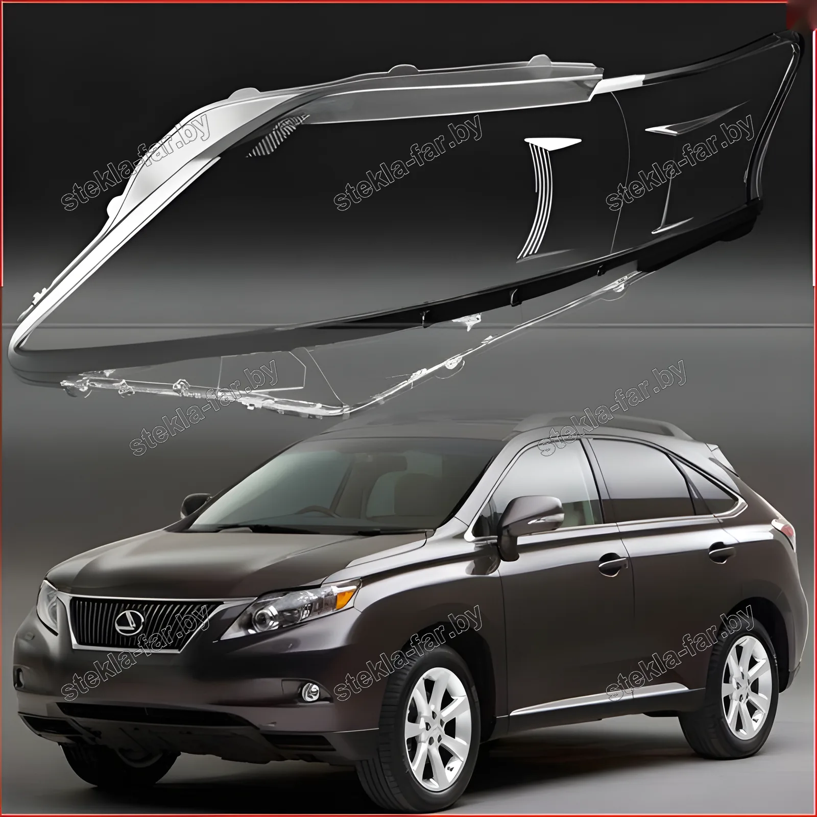 F1439L - Стекло фары Lexus RX 3 RX270, RX350, RX450h (2008–2012) Дорестайл левое