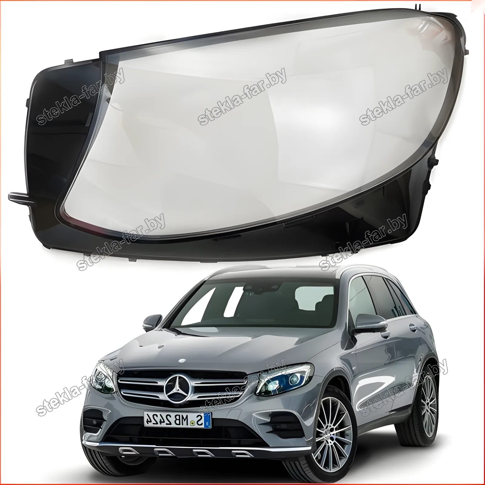 F1507L - Стекло фары Mercedes GLC Class X253 220D (2014–2019) левое