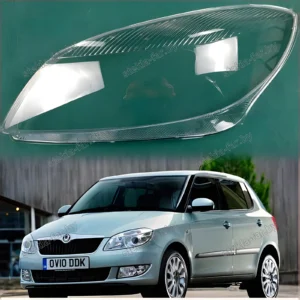 F1530L - Стекло фары Skoda Fabia 2 5J (2010–2015) Рестайл левое