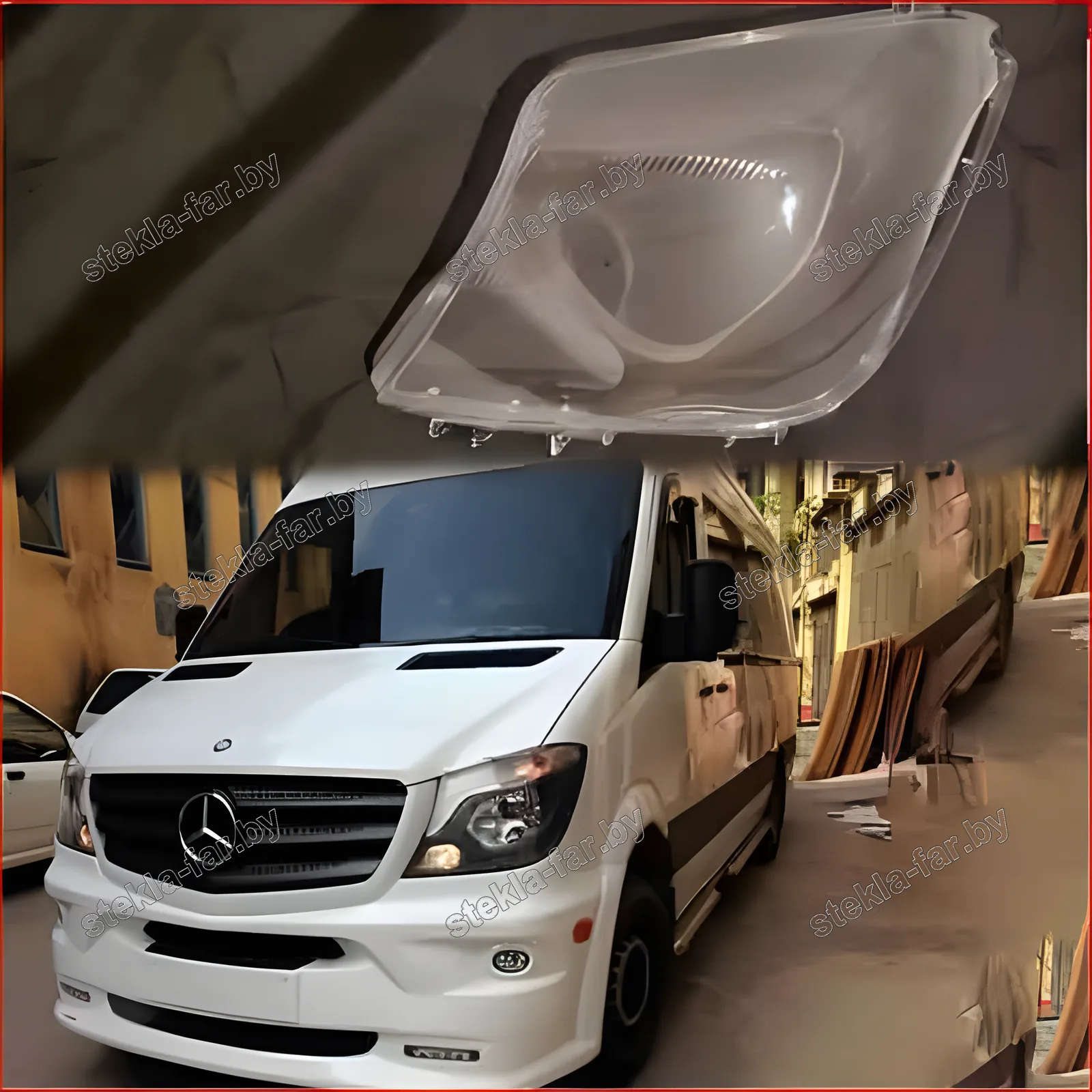 F1578L - Стекло фары Mercedes Sprinter W906 (2013–2018) Рестайл левое