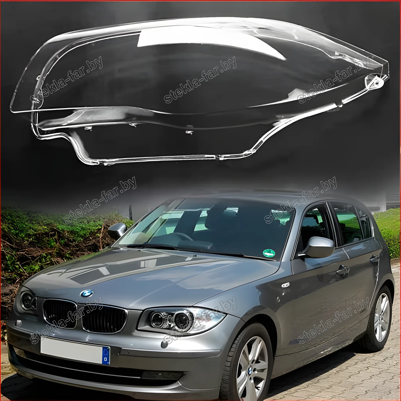 F1598L - Стекло фары BMW 1 E87 E81 E82 E88 (2004–2013) левое