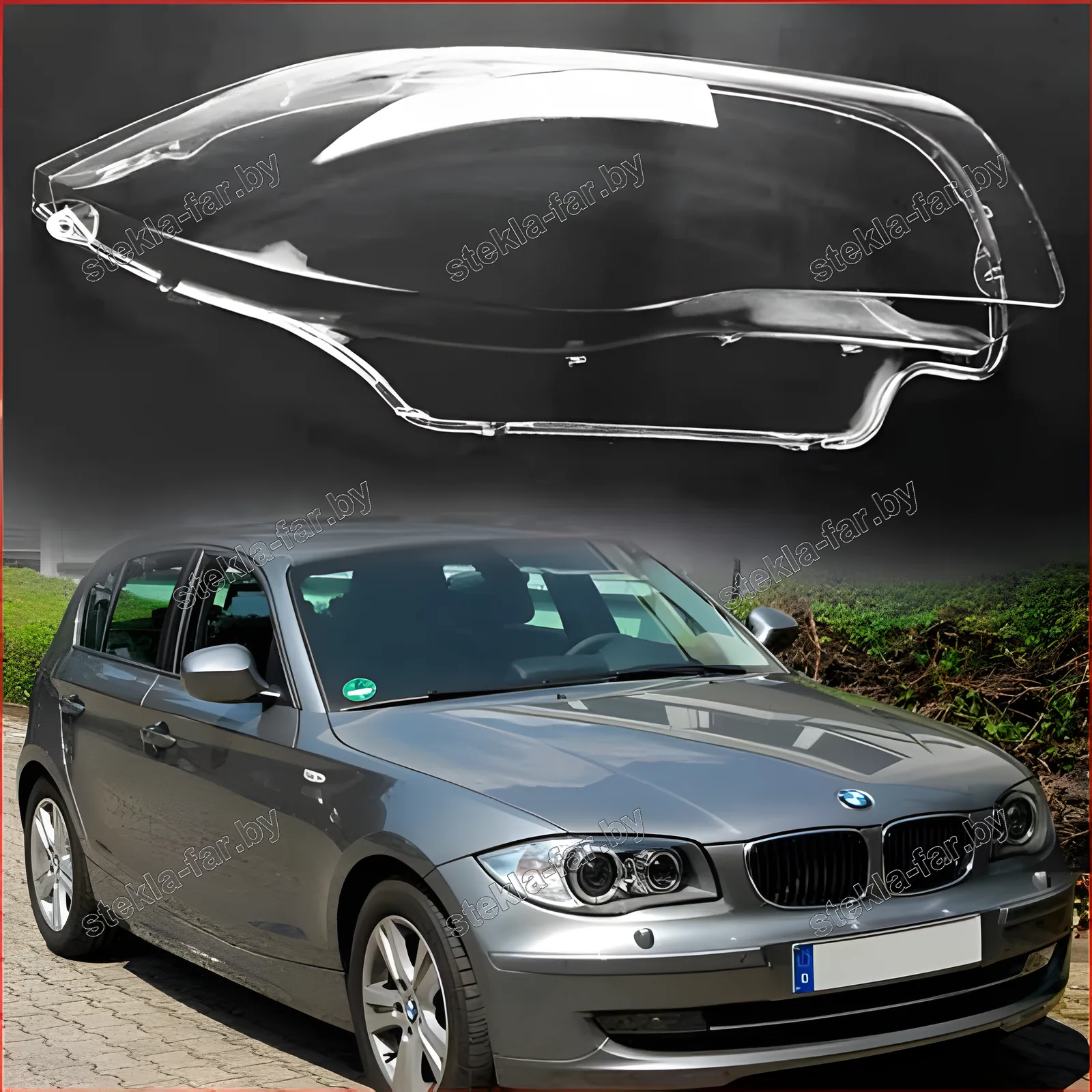 F1598R - Стекло фары BMW 1 E87 E81 E82 E88 (2004–2013) правое