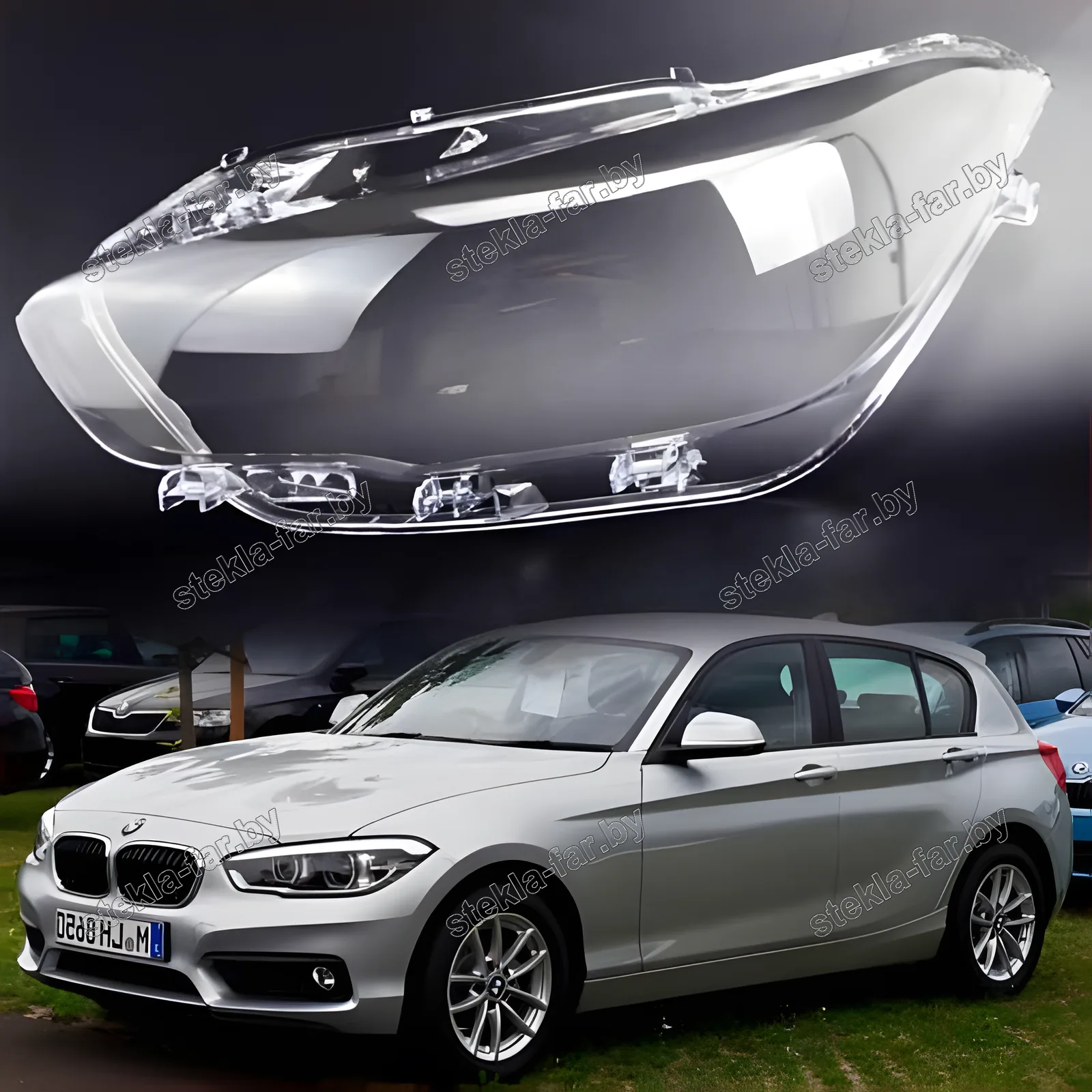 F1599L - Стекло фары BMW 1 F20 F21 (2015–2020) 2 поколение рестайлинг левое
